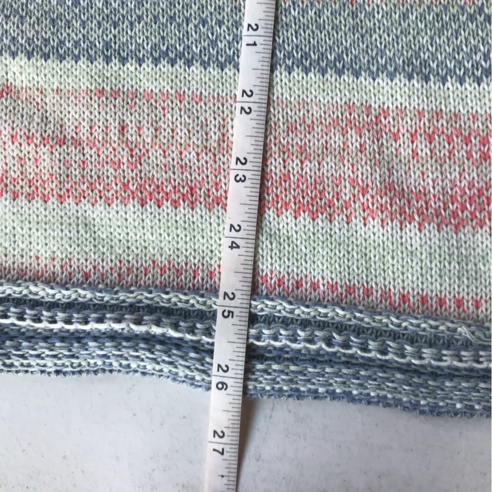 FAHERTY | Striped Multi Color Cotton Knit Pullover Sweater Size L - Picture 13 of 14